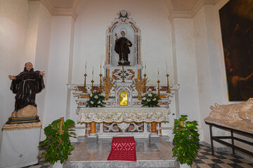 Chapel of San Pasquale in the Church of Santa Rosalia in Cagliari. Sardinia, Italy