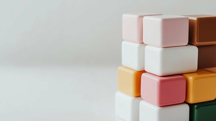 Colorful Stacked Cubes - A Playful Design
