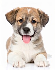 Cute puppy over white background