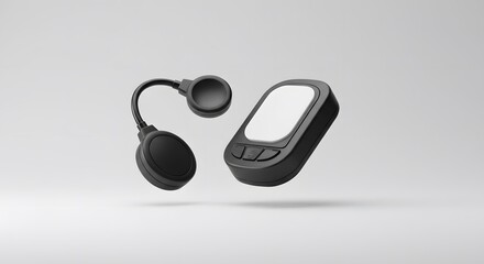Sleek Black Wireless Bone Conduction Headphones and Portable Device: Modern Technology for Audiophiles and On-the-Go Professionals