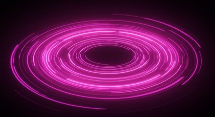 Abstract Background Neon Pink Circles Spirals and Vortexes 3D Render
