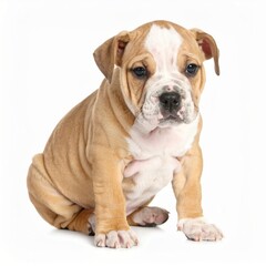 Obraz premium Cute puppy over white background