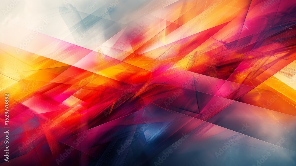 Poster an eye-catching illustration of vibrant colors and striking patterns, conveying a sense of movement 