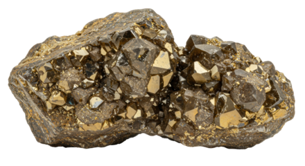 Isolated Pyrite Mineral Cluster