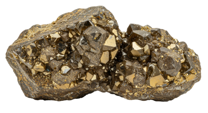 Isolated Pyrite Mineral Cluster