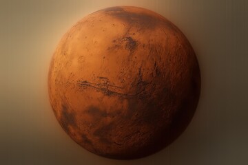 Fototapeta premium Mars planet surface isolated on white background for space exploration and astronomy themes