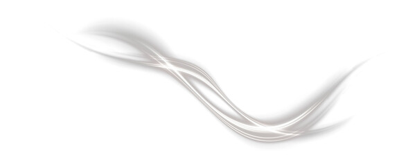 Vector png background with white glowing lines. White glowing lines of speed. Light glow effect. Light trail wave, fire trail line and glow curve swirl.