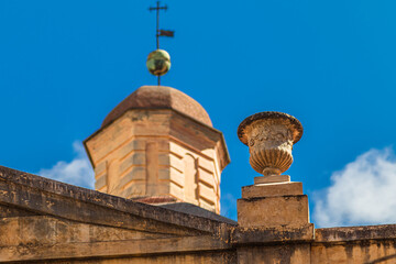 Detail of the dome of the Church of the Holy Sepulchre in Cagliari. Sardinia, Italy
