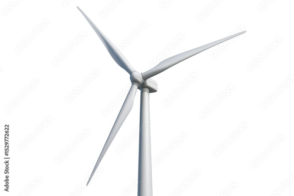 Aufkleber modern wind turbine generating clean renewable energy isolated on a plain white background symbolizi