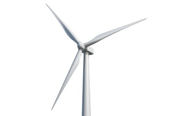 Modern Wind Turbine Generating Clean Renewable Energy Isolated on a Plain White Background Symbolizing Sustainable Technology and Environmental Conservation Generative AI