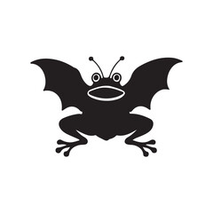 vector illustration of a cartoon frog silhouette