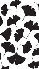 Modern floral with flowers print  seamless pattern with leaves silhouettes