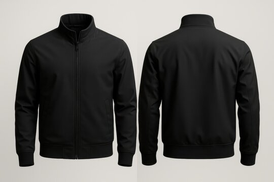Professional blank men's jacket template mockup for fashion design and branding applications