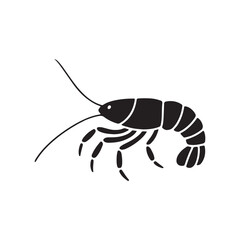 Chingri PrawnShrimp fish logo vector silhouette