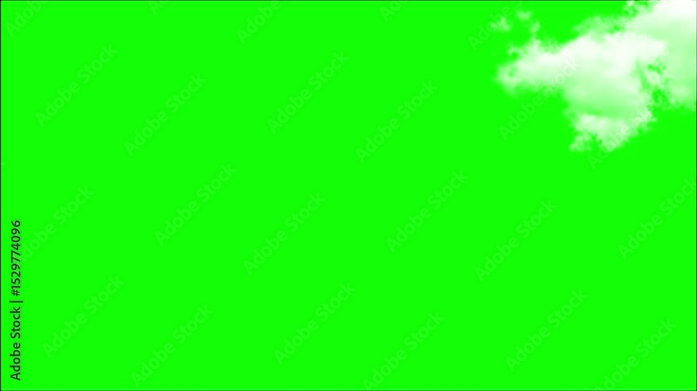 Aufkleber white clouds drifting across a vibrant green screen background ideal for compositing and visual effe