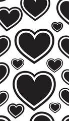 seamless pattern with heart silhouette