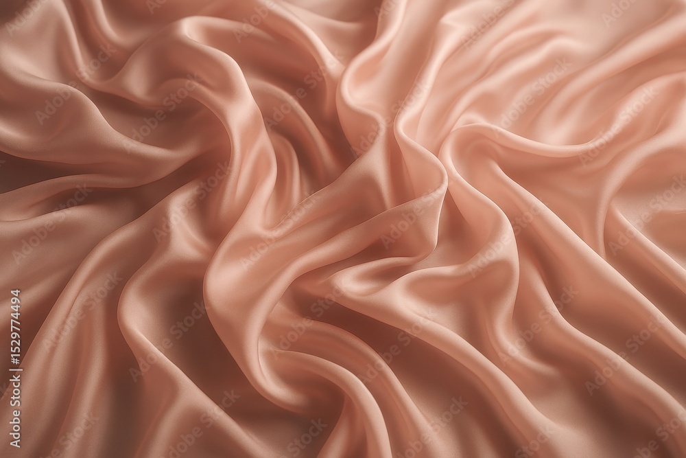 Aufkleber soft pink flowing fabric design with smooth curves creating elegant minimalist background texture