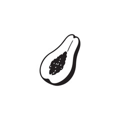 papaya icon vector silhouette