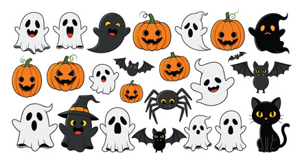 A Spooky Halloween Delight: Collection of Classic Characters and Iconography for Holiday Season