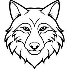 Wolf line art vector