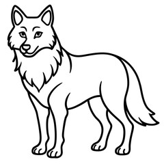 Wolf line art vector