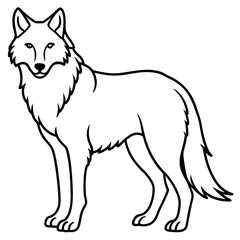 Wolf line art vector