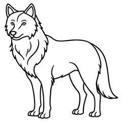 Wolf line art vector