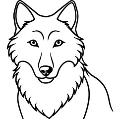 Wolf line art vector