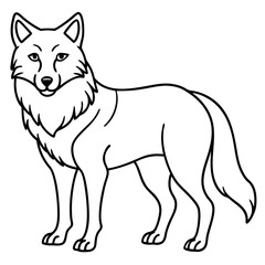 Wolf line art vector