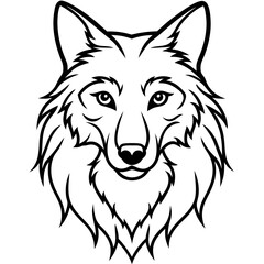 Wolf line art vector