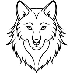 Wolf line art vector