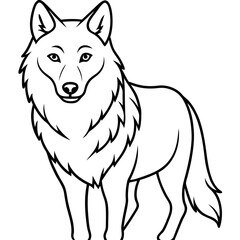 Wolf line art vector