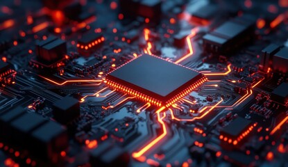 High-Tech Circuit Board Background Abstract Digital Technology