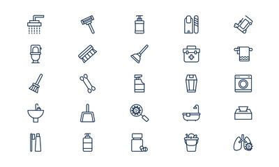 Hygiene icon representing cleanliness and personal health maintenance practices in outline style