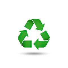 recycle symbol on white background