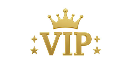 Isolated Golden VIP Sign
