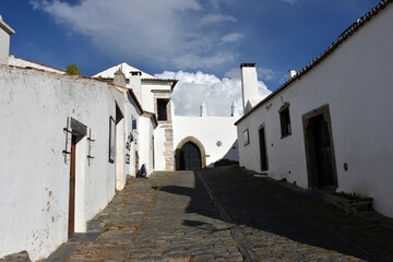 beautiful village of Monsaraz in Portugal Alentejo at the Guardiane River and the Alqueva Reservoir