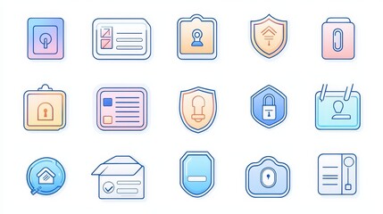Colorful Icons Representing Security, Privacy, and File Management