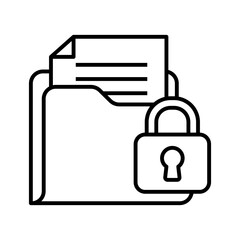 Secure folder icon with padlock symbol