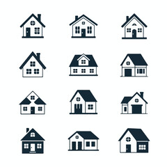 Fototapeta premium House Icons Set for Real Estate, Home Design, and Property Vector Illustration 