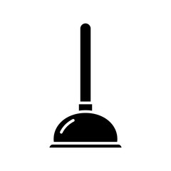 Toilet plunger silhouette in minimal style