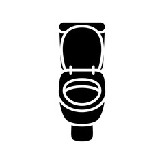 Toilet bowl silhouette icon in black