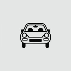 Front View Car Icon for Transportation, Vehicle, and Automotive Vector Design
