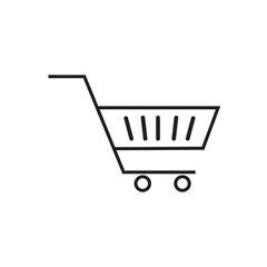 shopping cart icon outline vector illustration