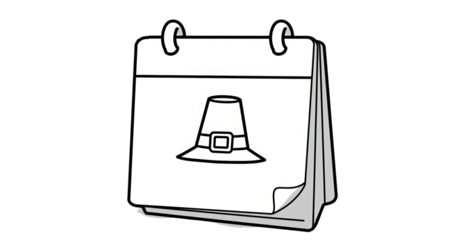 Isolated Thanksgiving Calendar Page