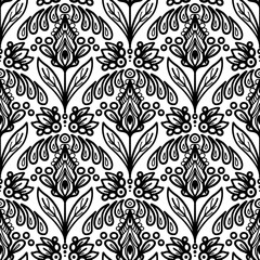 250618 seamless floral scribble pattern background, motifs floral hand drawn, scribble style, scallop pattern, design for seamless floral pattern, printing, wrapping, background and craft