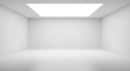 Minimalist Empty Room with Square Ceiling Light Source