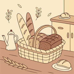 vector illustration of a bakery