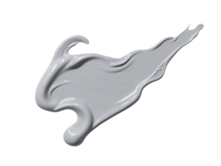 Abstract gray paint swirl isolated on transparent background