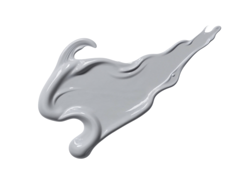 Abstract gray paint swirl isolated on transparent background